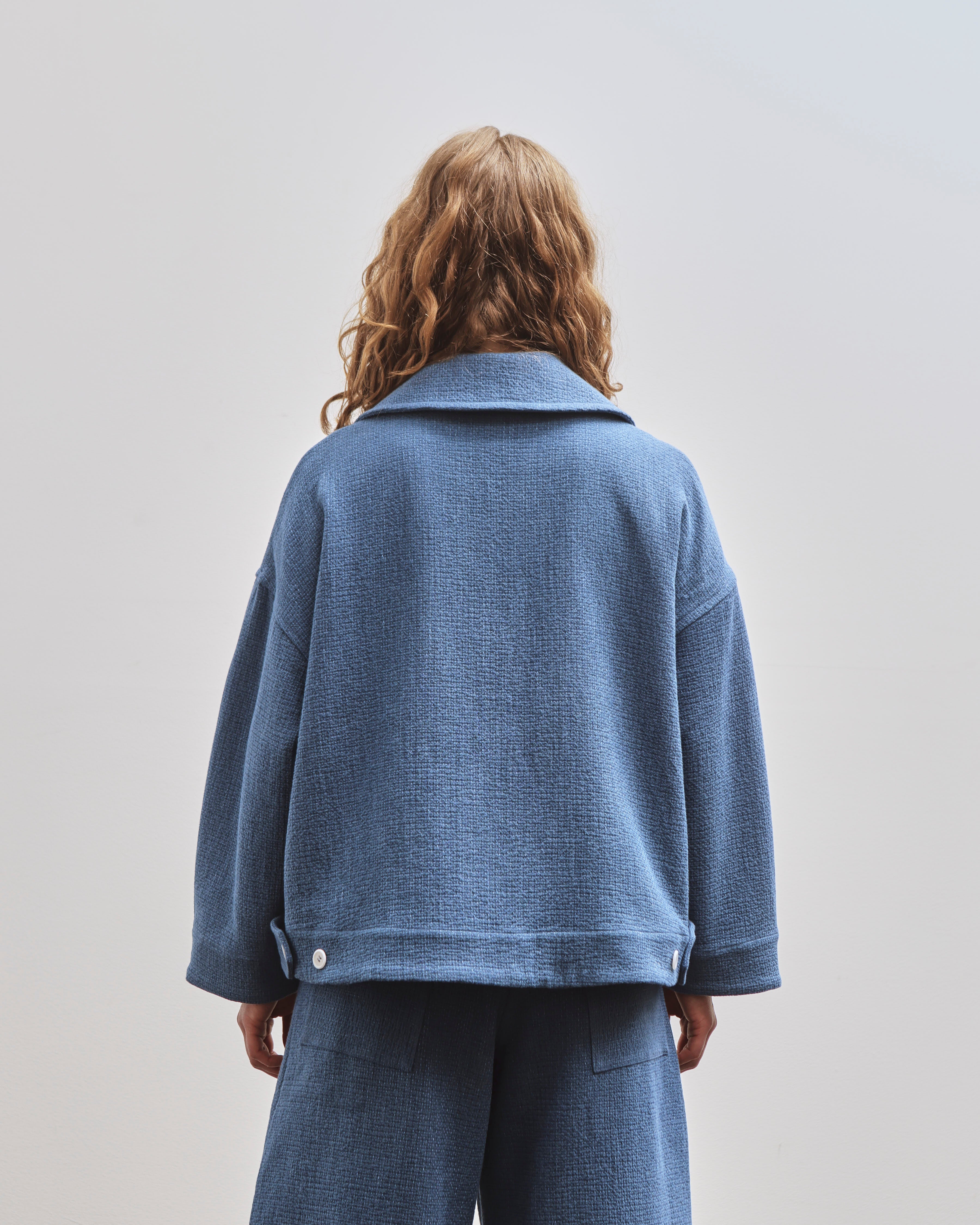 Cawley Japanese Washed Sashiko Wesley Jacket, Light Blue – Glasswing