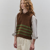 Cawley Lambswool Violet Vest, Dark Apple/Tobacco