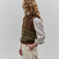 Cawley Lambswool Violet Vest, Dark Apple/Tobacco