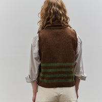 Cawley Lambswool Violet Vest, Dark Apple/Tobacco