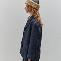 Cawley Linen Andie Blazer, Navy Herringbone