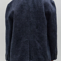 Cawley Linen Andie Blazer, Navy Herringbone