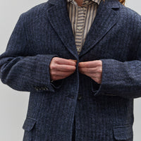 Cawley Linen Andie Blazer, Navy Herringbone