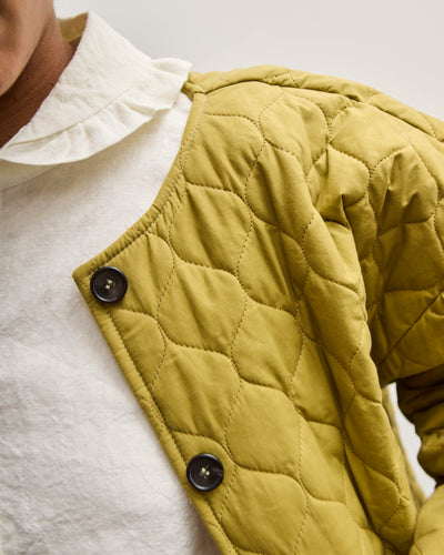 Cawley Liner Jacket Quilted Oilskin, Seaweed Salad