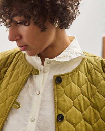 Cawley Liner Jacket Quilted Oilskin, Seaweed Salad