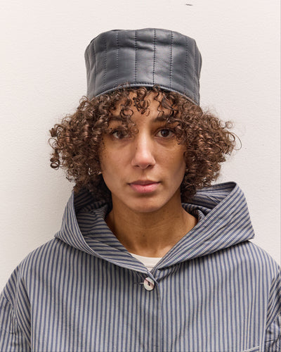 Cawley Quilted Nappa Pill Box Hat, Navy