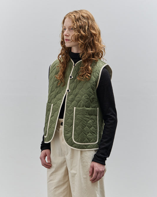 Cawley Quilted Oilskin Imogen Vest, Army