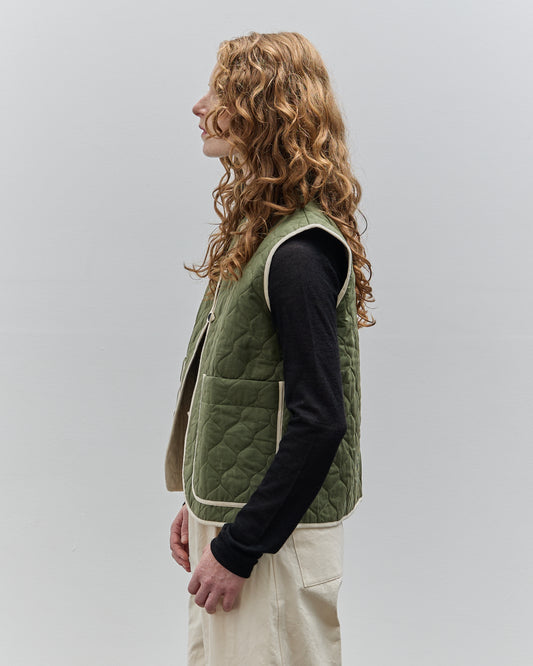 Cawley Quilted Oilskin Imogen Vest, Army