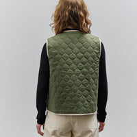 Cawley Quilted Oilskin Imogen Vest, Army