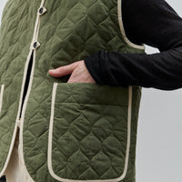 Cawley Quilted Oilskin Imogen Vest, Army