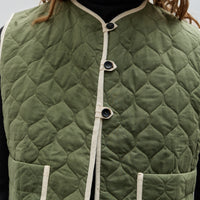 Cawley Quilted Oilskin Imogen Vest, Army