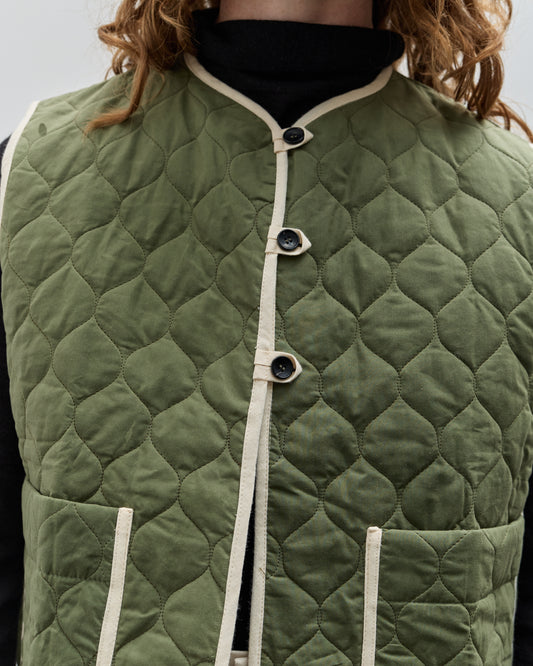 Cawley Quilted Oilskin Imogen Vest, Army