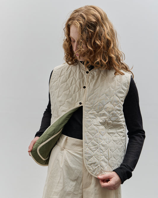 Cawley Quilted Oilskin Imogen Vest, Army