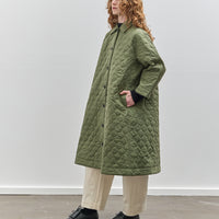 Cawley Quilted Oilskin Roo Coat, Army