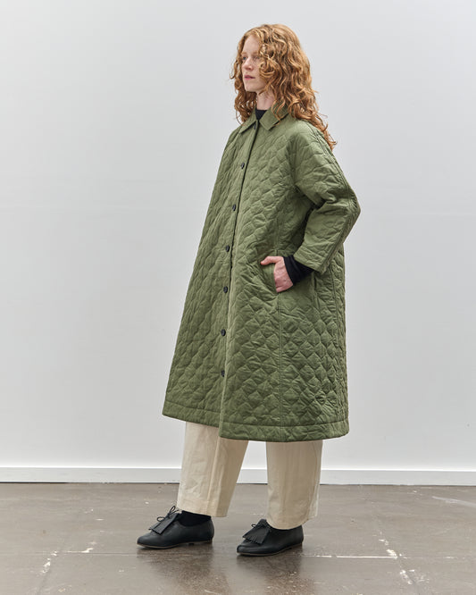 Cawley Quilted Oilskin Roo Coat, Army