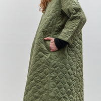 Cawley Quilted Oilskin Roo Coat, Army