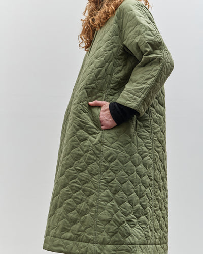 Cawley Quilted Oilskin Roo Coat, Army