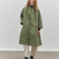 Cawley Quilted Oilskin Roo Coat, Army