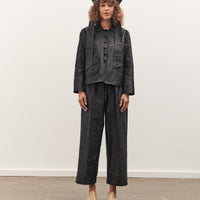 Cawley Silk Dupion Lille Jacket with Trim, Black