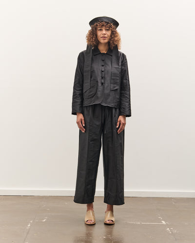 Cawley Silk Dupion Lille Jacket with Trim, Black