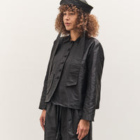 Cawley Silk Dupion Lille Jacket with Trim, Black