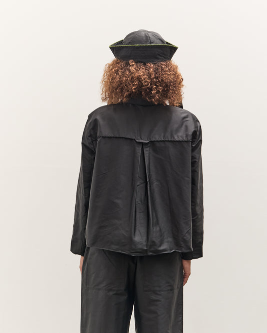 Cawley Silk Dupion Lille Jacket with Trim, Black