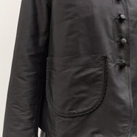 Cawley Silk Dupion Lille Jacket with Trim, Black