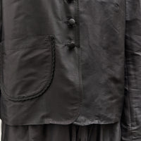 Cawley Silk Dupion Lille Jacket with Trim, Black