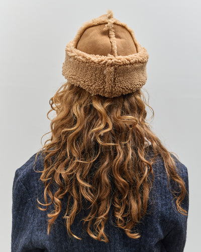 Cawley Suede Back Curly Cap (Seam Out), Tan