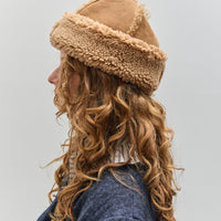 Cawley Suede Back Curly Cap (Seam Out), Tan