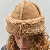 Cawley Suede Back Curly Cap (Seam Out), Tan