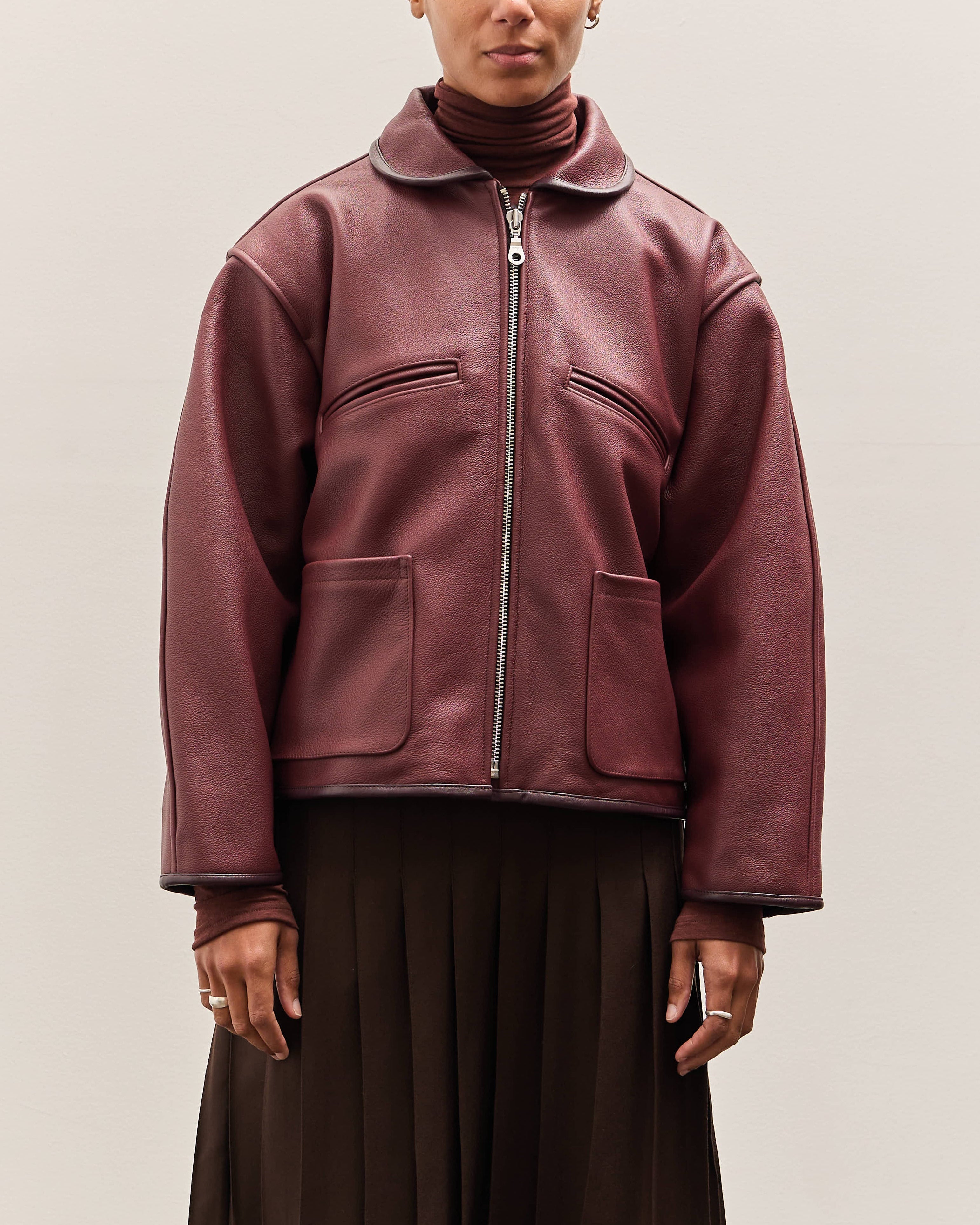 Cawley Leather Flying Jacket, Wine – Glasswing