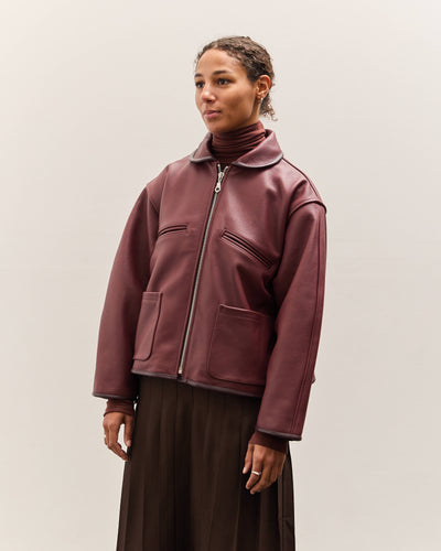 Cawley Leather Flying Jacket, Wine