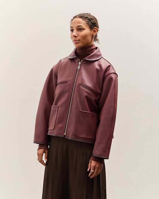 Cawley Leather Flying Jacket, Wine