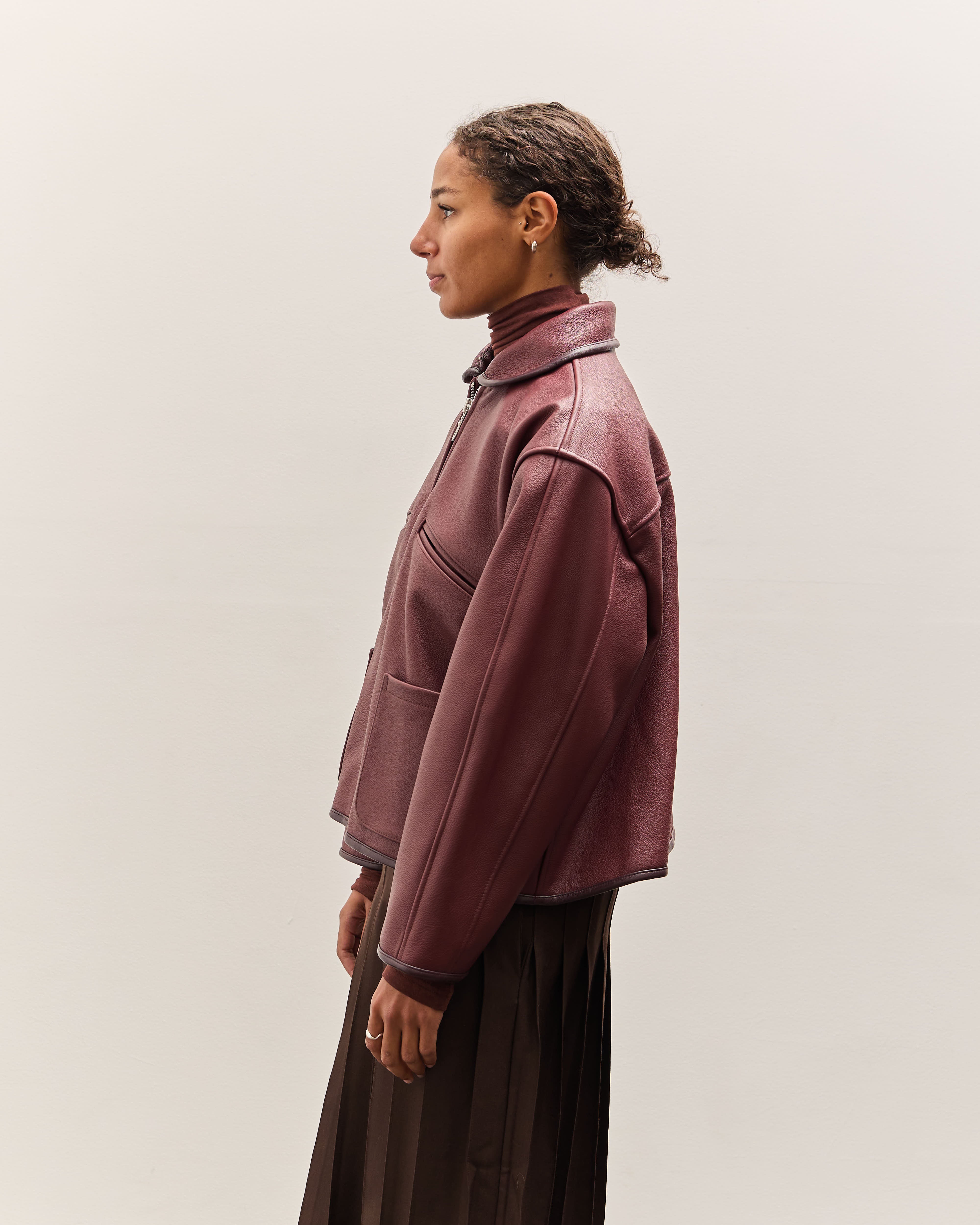 Leather Flying Jacket, Wine – Glasswing