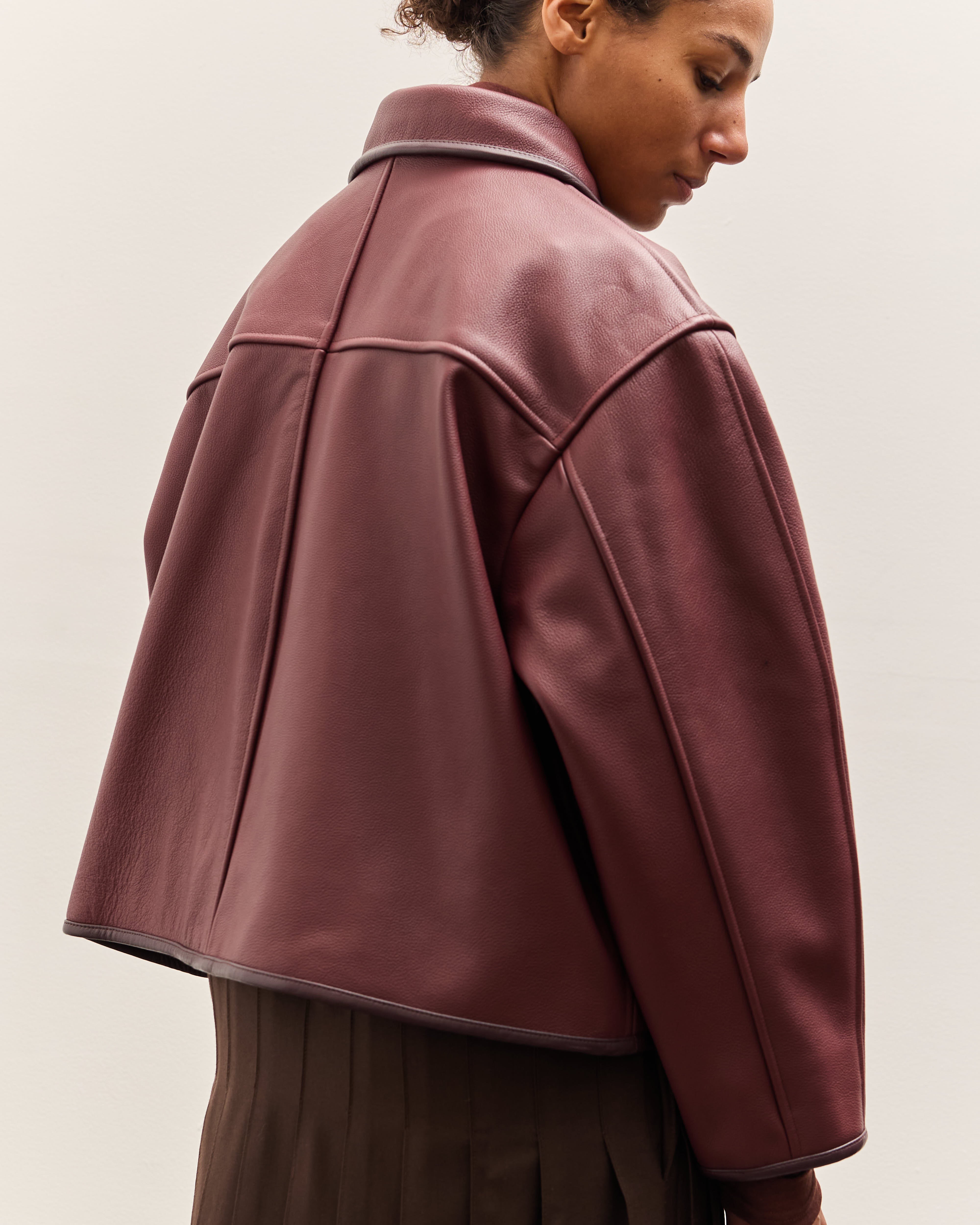 Leather Flying Jacket, Wine – Glasswing