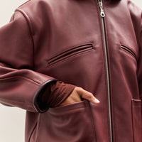 Cawley Leather Flying Jacket, Wine
