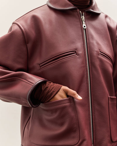 Cawley Leather Flying Jacket, Wine