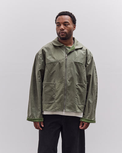 Cawley Waxed Cotton Flying Jacket, Sage
