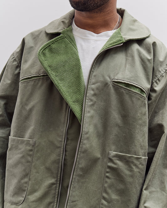 Cawley Waxed Cotton Flying Jacket, Sage