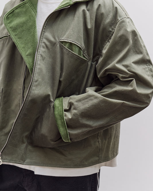 Cawley Waxed Cotton Flying Jacket, Sage