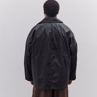 Cawley Waxed Cotton Amis Mac Jacket, Black