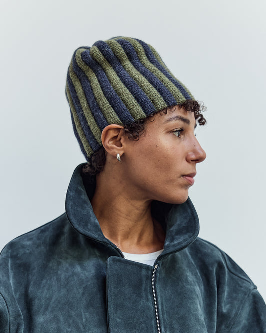 Pleat Hat, Denim/Apple