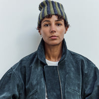 Pleat Hat, Denim/Apple