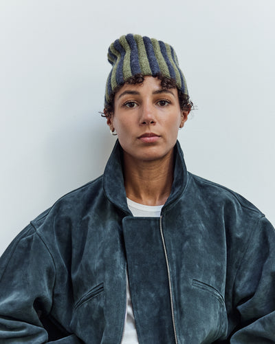 Pleat Hat, Denim/Apple