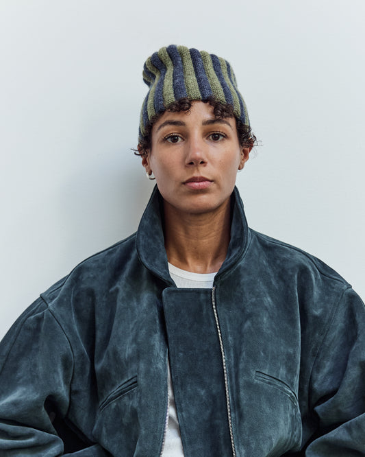 Pleat Hat, Denim/Apple