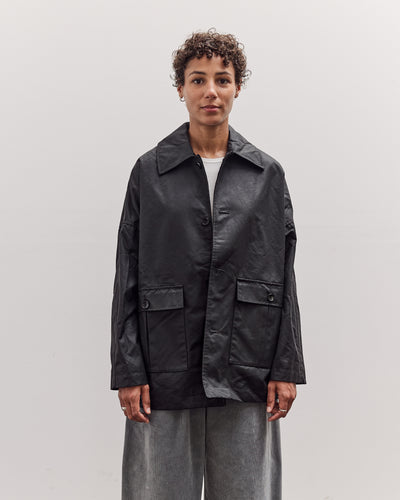 Waxed Cotton Amis Mac Jacket, Black