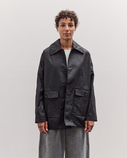 Waxed Cotton Amis Mac Jacket, Black