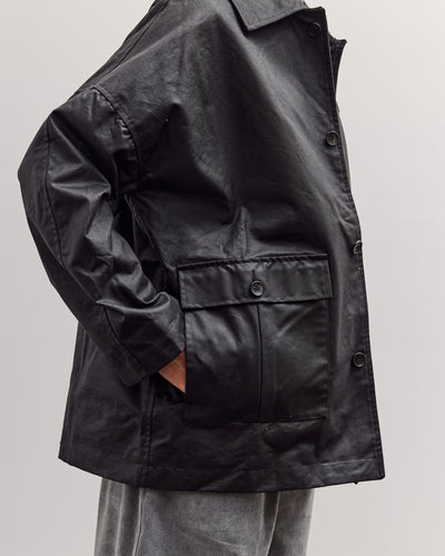 Waxed Cotton Amis Mac Jacket, Black
