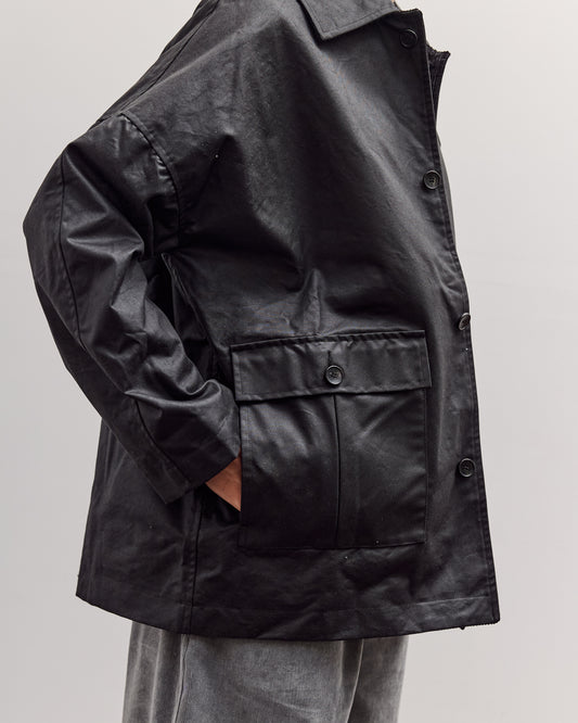 Waxed Cotton Amis Mac Jacket, Black